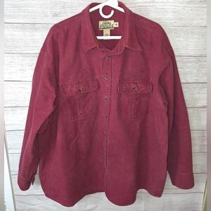 Cabela's Burgundy Chamois Shirt Size 3XL TALL